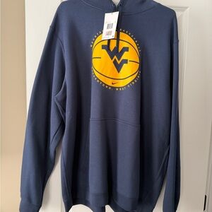 Nike Men's Blue and Yellow Graphic Hoodie